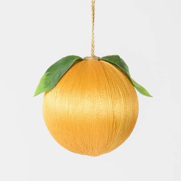 Vixen & Velvet Christmas Decoration Silk Bauble Fruit Lemon | Allium Interiors