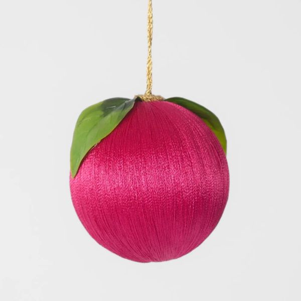 Vixen & Velvet Christmas Decoration Silk Bauble Fruit Pink | Allium Interiors