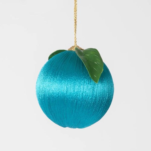 Vixen & Velvet Christmas Decoration Silk Bauble Fruit Turquoise | Allium Interiors