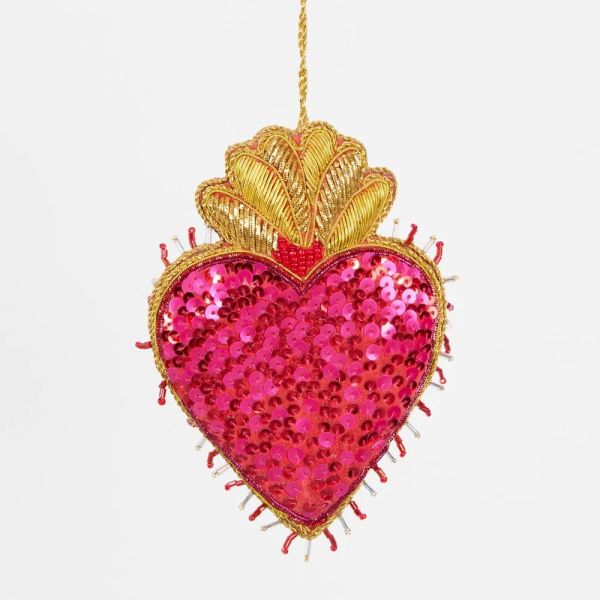 Vixen & Velvet Christmas Decoration Dolce Vita Sequin Heart | Allium Interiors