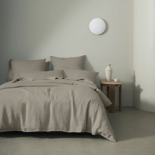 Weave Ravello Linen Duvet Cover Pebble | Allium Interiors