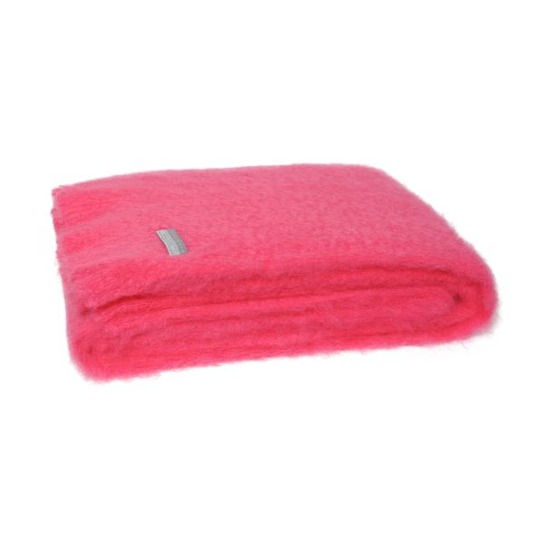Windermere Mohair Throw Hot Pink | Allium Interiors