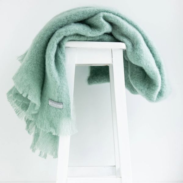 Windermere Mohair Throw Mint | Allium Interiors