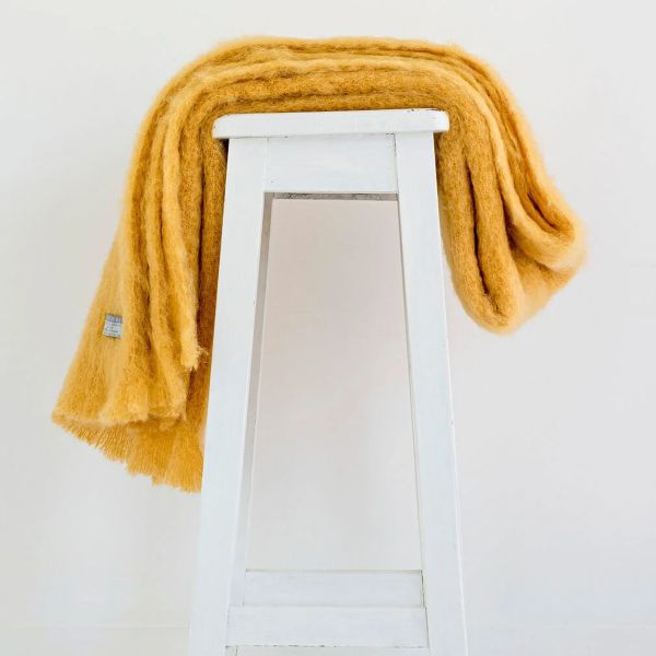 Windermere Mohair Throw Ochre | Allium Interiors