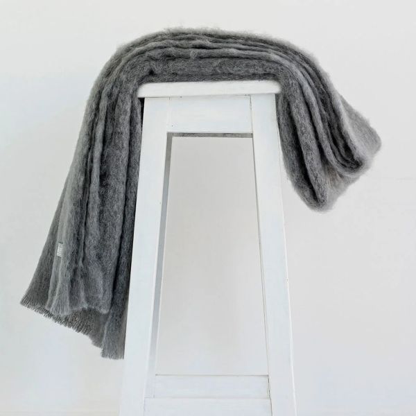 Windermere Mohair Throw Slate | Allium Interiors
