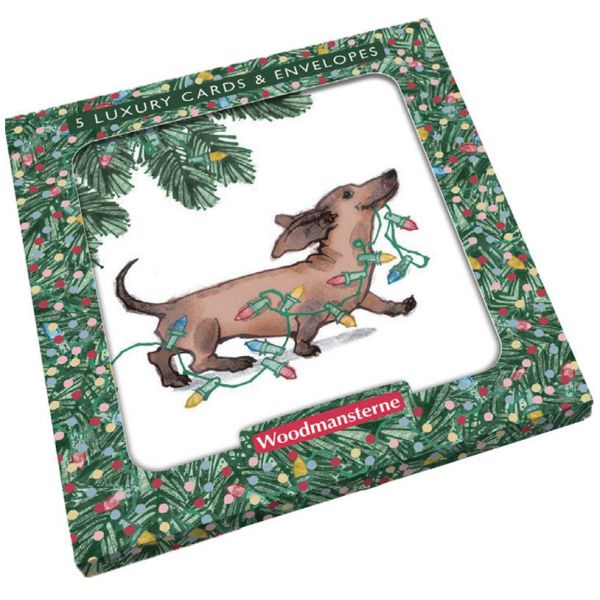 Woodmansterne Christmas Card Pack of 5  Dachshund  | Allium Interiors