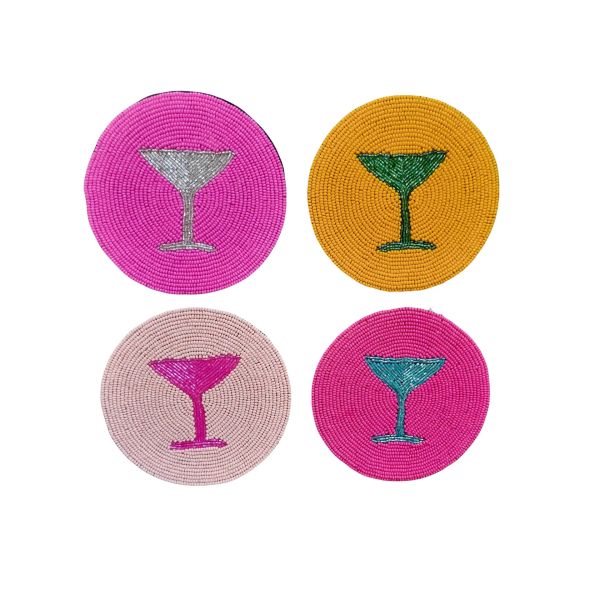 Zoda Beaded Coaster Set of 4 Cocktail | Allium Interiors