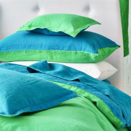 Designers Guild Biella Emerald & Teal Oxford Pillowcase