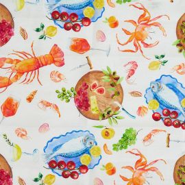 Annabel Trends Linen Tablecloth Seafood Multi Medium