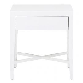 Ascot Open Bedside Table White
