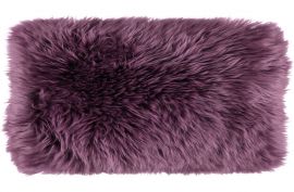 New Zealand Long-wool Sheepskin Cushion Aubergine