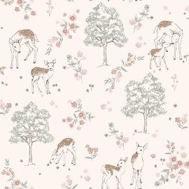Borastapeter Wallpaper Deer Love Pink