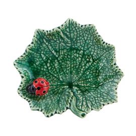 Bordallo Pinheiro Countryside Leaves Ragwort Leaf With Ladybug