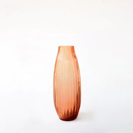 Brian Tunks Cut Glass Vase Bud Copper