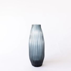 Brian Tunks Cut Glass Vase Bud Petrol