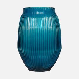 Brian Tunks Cut Glass Vase Medium Aegean