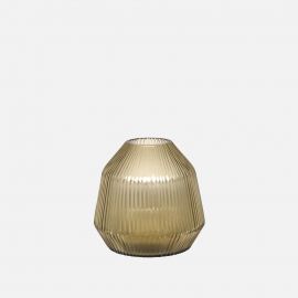 Brian Tunks Cut Glass Vase Conical Mini Gold