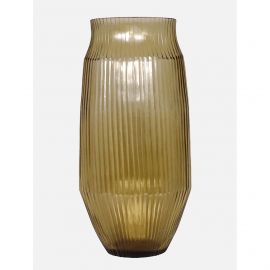 Brian Tunks Cut Glass Vase Large Gold