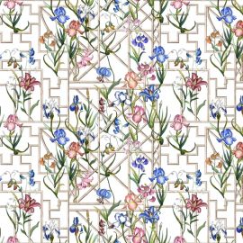 Christian Lacroix Fabric Fretwork Garden Azur