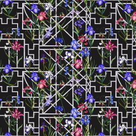 Christian Lacroix Fabric Fretwork Garden Jais
