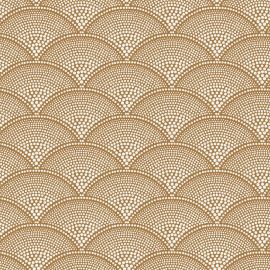 Cole And Son Fabric Feather Fan Jacquard Cream on Ginger