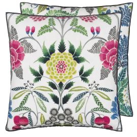 Designers Guild Cushion Brocart Decoratif Linen Fuchsia