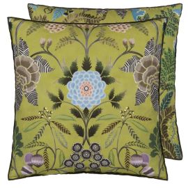 Designers Guild Cushion Brocart Decoratif Linen Moss