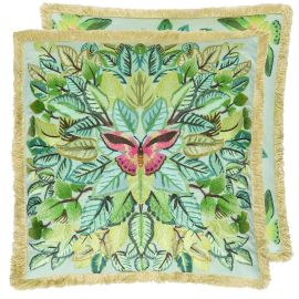 Designers Guild Cushion Celastrina Embroidered Turquoise