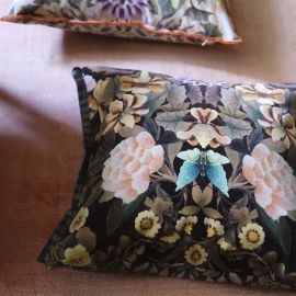 Designers Guild Cushion Ikebana Damask Chocolate Velvet