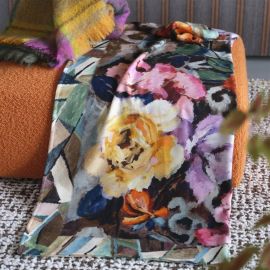 Designers Guild Throw Tapestry Flower Damson