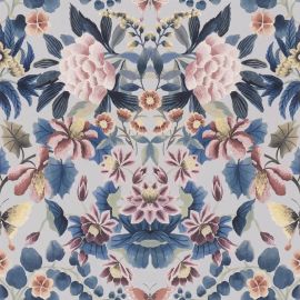 Designers Guild Wallpaper Ikebana Damask Slate Blue