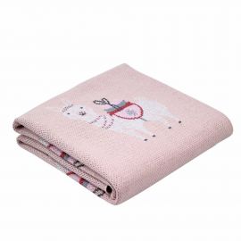 Dlux Bassinet Blanket Llama Pink