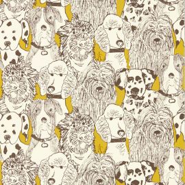 Scion Wallpaper Doggy Day Care Mustard