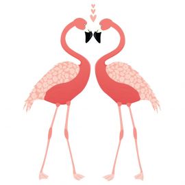 Love Mae Fabric Wall Stickers Mini Flamingos