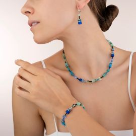 COEUR de LION Earrings Geocube Blue Green