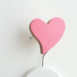 Knobbly. Wall Hook Heart Pink