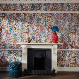 House of Hackney Wallpaper Hollyhocks Autumn