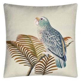 John Derian Cushion Parrot & Palm Parchment