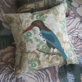 John Derian Cushion Wallpaper Birds Sepia