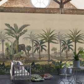 John Derian Wallpaper Palm Trail Scene 1 Sepia