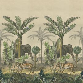 John Derian Wallpaper Palm Trail Scene 1 Sepia