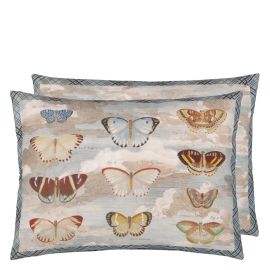 John Derian Cushion Butterfly Studies Parchment