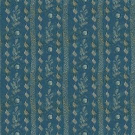 John Derian Fabric Indigo Floral Indigo