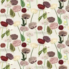 John Derian Fabric Poppy Study Violet