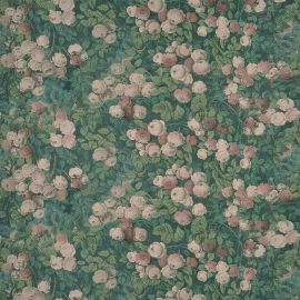 John Derian Fabric Rose Mosaic Forest