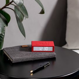 Lexon Flip+ Clock Rubber Red