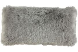 New Zealand Long-wool Sheepskin Cushion Light Grey