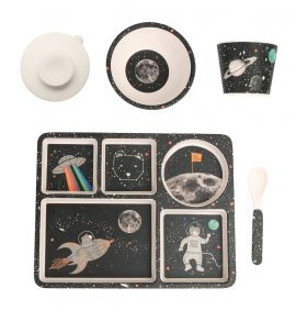 Love Mae Bamboo Divided Plate Set Space Adventure