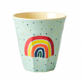 Rice Melamine Cup Two Tone Funky Rainbow Green