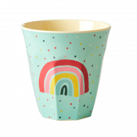 Rice Melamine Cup Two Tone Funky Rainbow Pink